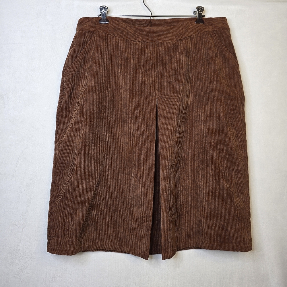 Cj banks vtg y2k 90s Brown corduroy pleated skirt sz 16 NWT